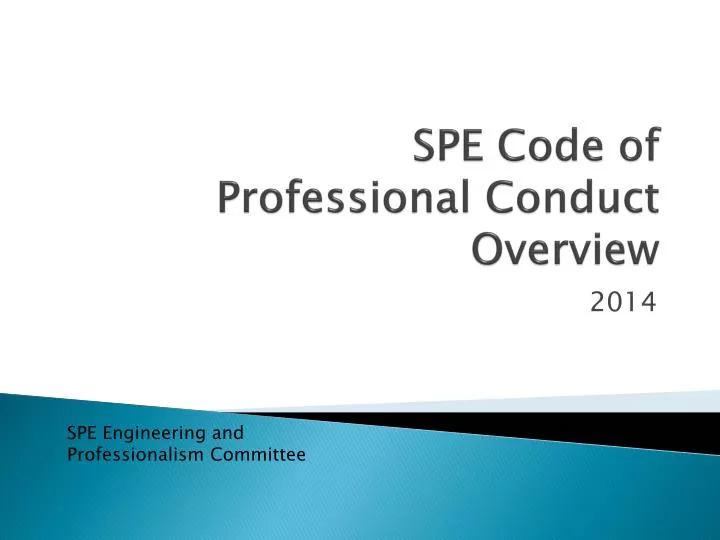 spe code of professional conduct overview
