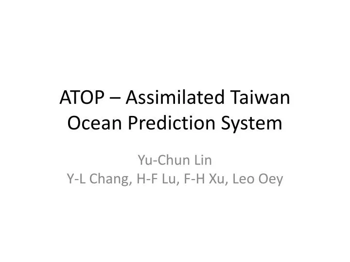 atop assimilated taiwan ocean prediction system