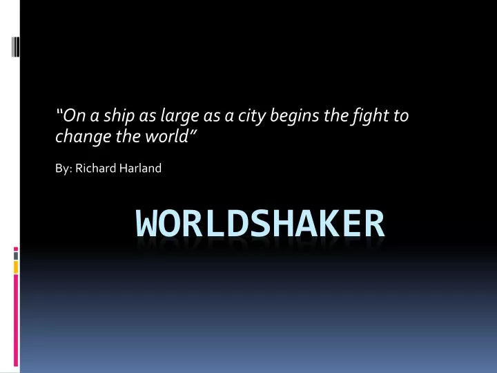 on a ship as large as a city begins the fight to change the world by richard harland