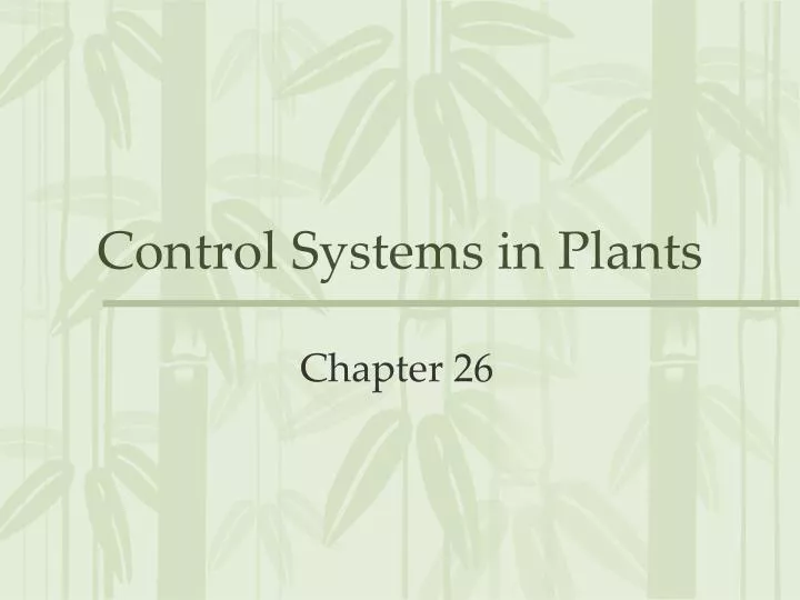 control systems in plants