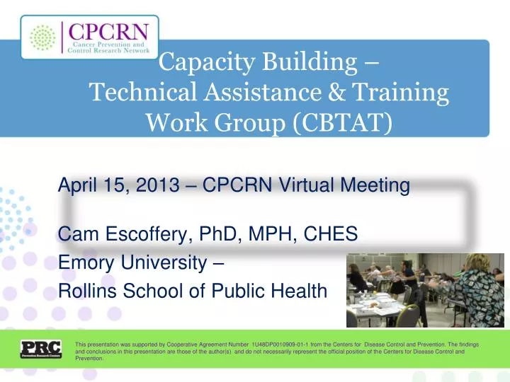 capacity building technical assistance training work group cbtat