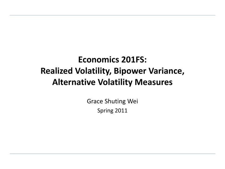 economics 201fs realized volatility bipower variance alternative volatilit y measures