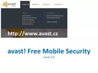 avast ! Free Mobile Security verze 3.0