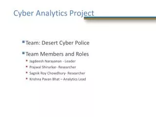 Cyber Analytics Project