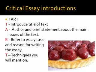Critical Essay introductions