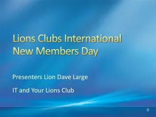 Lions Clubs International New Members Day