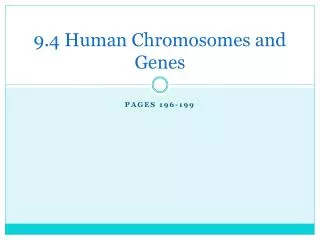 9 4 human chromosomes and genes