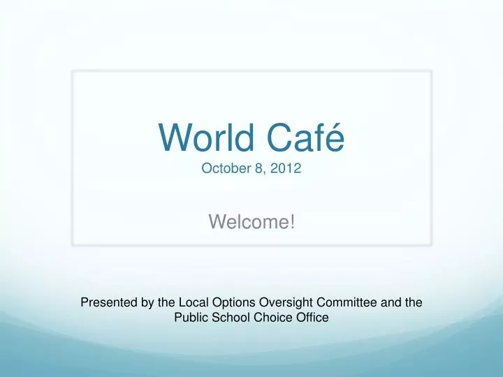 world caf october 8 2012