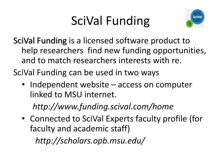 scival funding