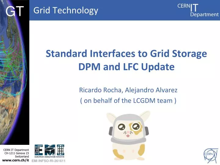 standard interfaces to grid storage dpm and lfc update