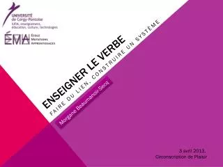 enseigner le verbe