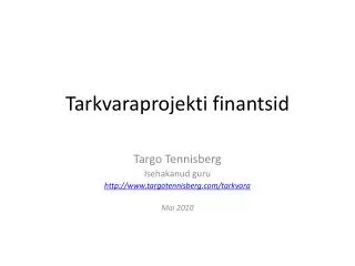 tarkvaraprojekti finantsid
