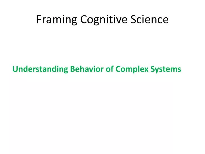 framing cognitive science