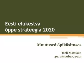 eesti elukestva ppe strateegia 2020
