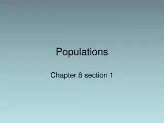 populations
