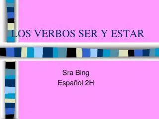 los verbos ser y estar
