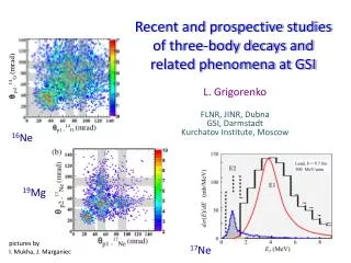 Recent and prospective studies of three-body d ecays and related phenomena at GSI