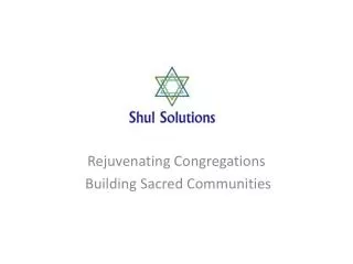 Rejuvenating Congregations Building Sacred Communities
