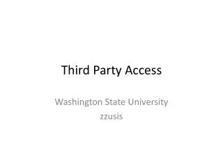 Third Party Access