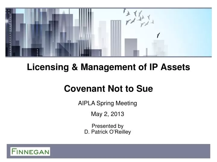 licensing management of ip assets covenant not to sue