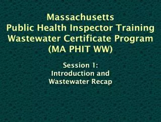 massachusetts public health inspector training wastewater certificate program ma phit ww