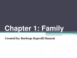 Chapter 1: Family