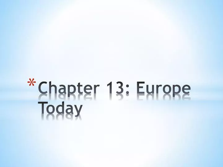 chapter 13 europe today