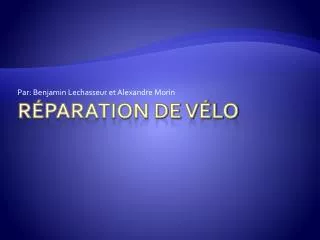 par benjamin lechasseur et a lexandre morin