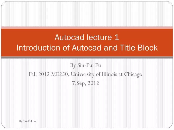 autocad lecture 1 introduction of autocad and title block