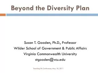 Beyond the Diversity Plan