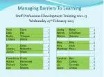 Managing Barriers To Learning - slide 1