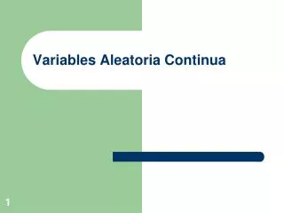 variables aleatoria continua