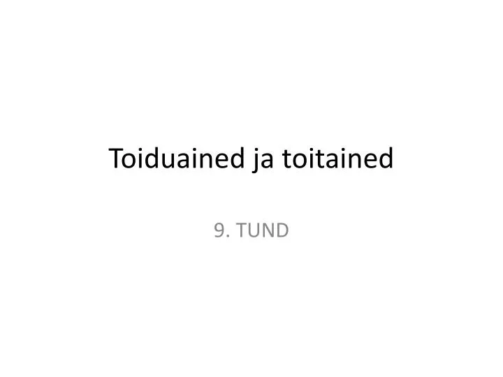 toiduained ja toitained