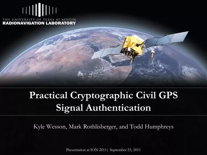 practical cryptographic civil gps signal authentication