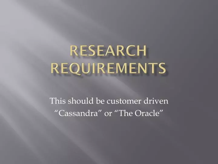 research requirements