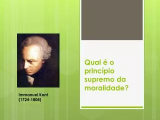 qual o princ pio supremo da moralidade