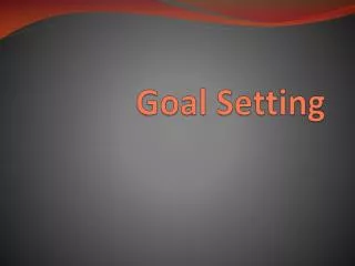 Goal Setting