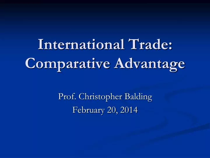international trade comparative advantage