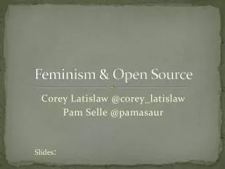Feminism &amp; Open Source