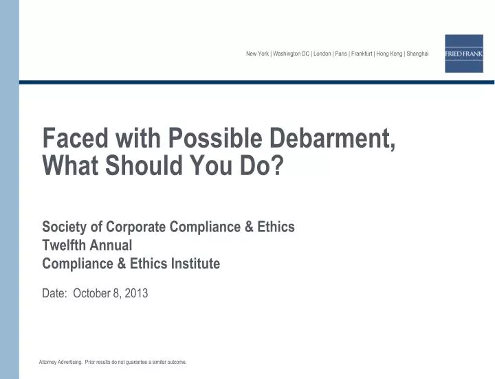 faced with possible debarment what should you do