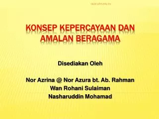 disediakan oleh nor azrina @ nor azura bt ab rahman wan rohani sulaiman nasharuddin mohamad