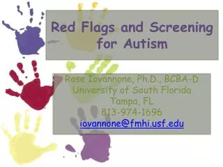 Red Flags and Screening for Autism