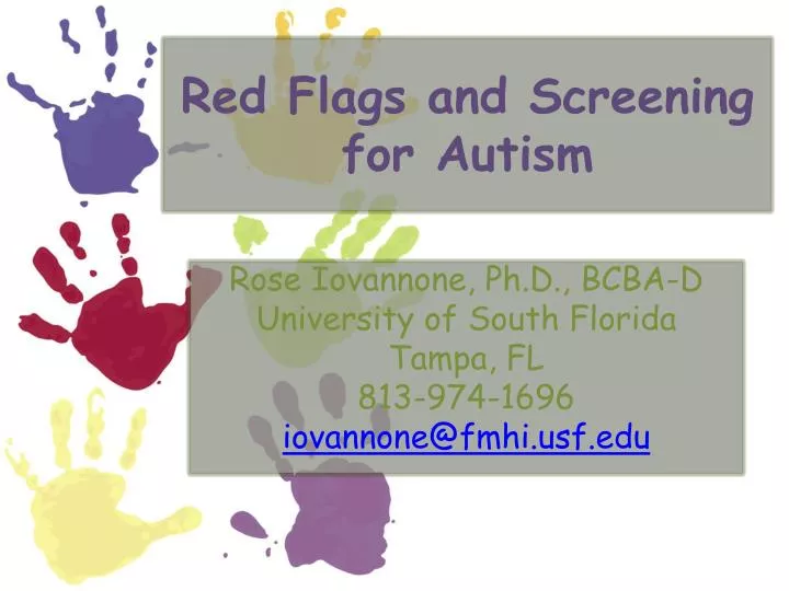 red flags and screening for autism