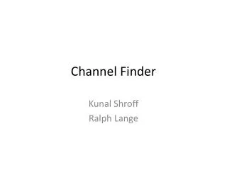 Channel Finder