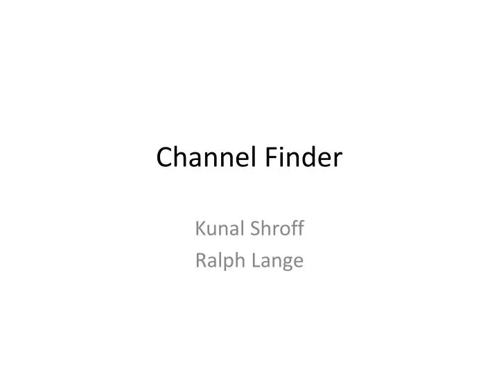 channel finder