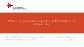 behandlung von niederschlagswasser auf autobahnen und schnellstra en