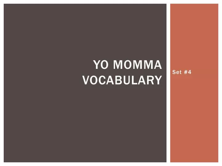 yo momma vocabulary