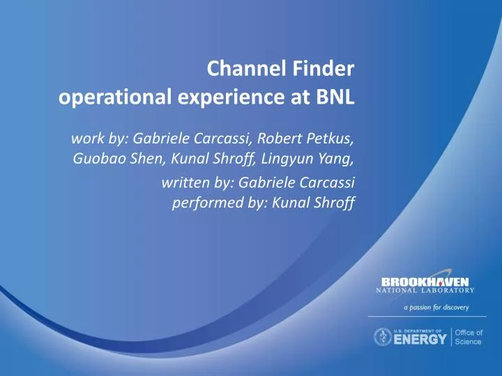 channel finder operational experience at bnl