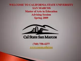 WELCOME TO CALIFORNIA STATE UNIVERSITY