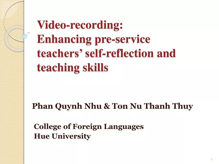 video recording enhancing pre service teachers self reflection and teaching skills